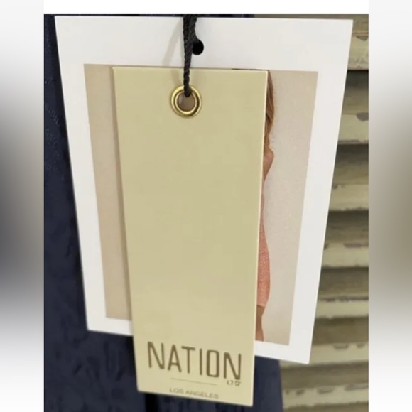 Nation Ltd Penelope V-back Navy Blue Slip Dress Sz Small. NWT - Picture 5 of 6